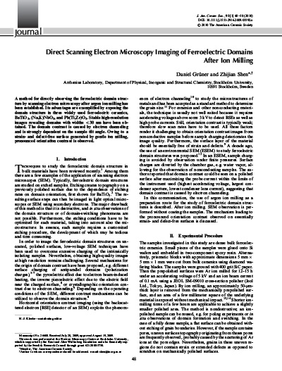 Direct Scanning Electron Microscopy Imaging of Ferroelectric Domains After Ion Milling